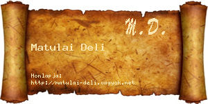 Matulai Deli névjegykártya